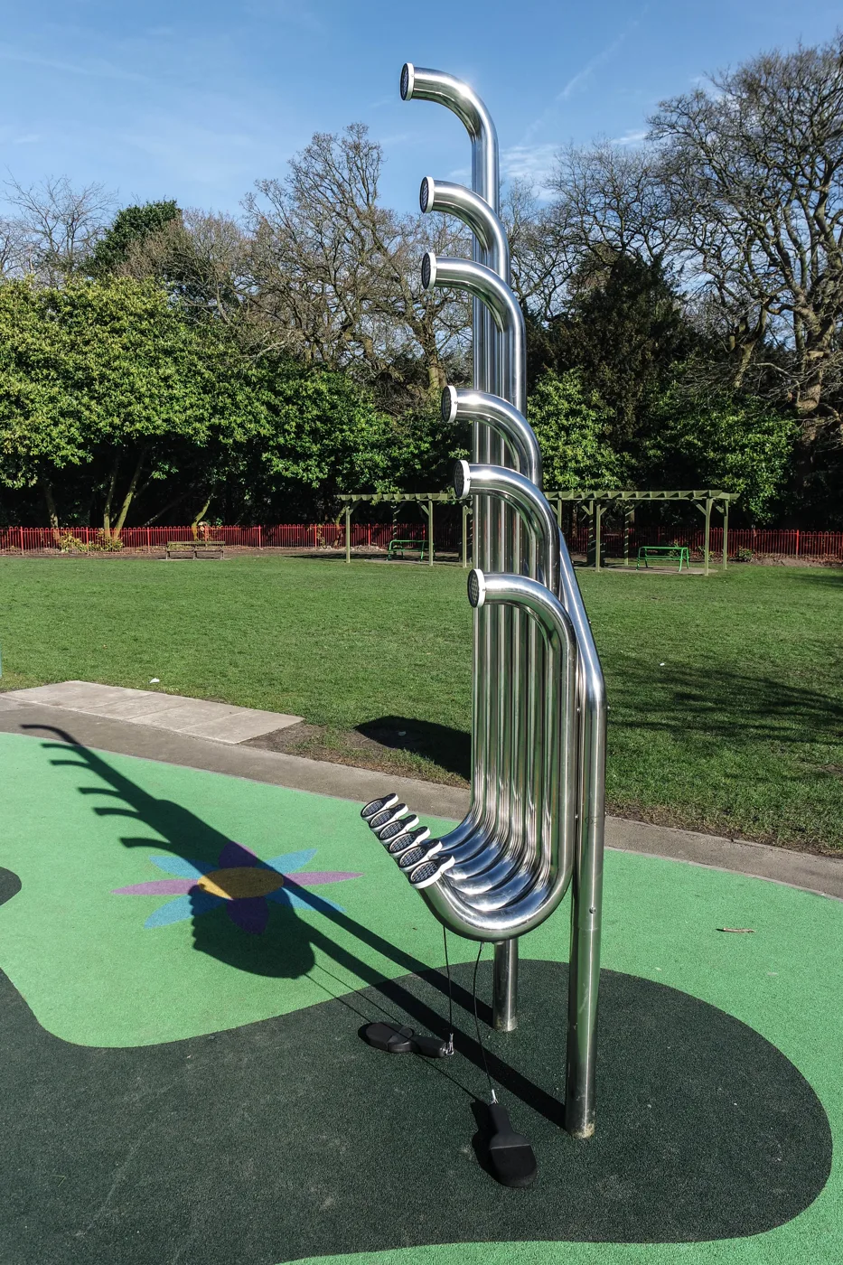 The play area at Walton Gardens, Warrington, which is free to use and open through half term. Photographed in spring.