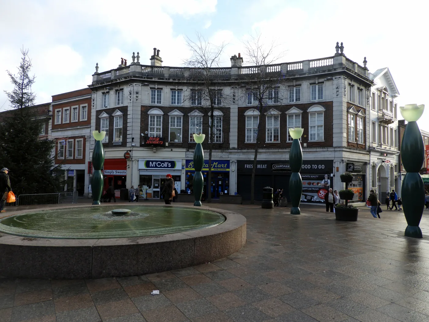 Market Gate in Warrington town centre. The claimant count covers residents of the whole borough, not only the town