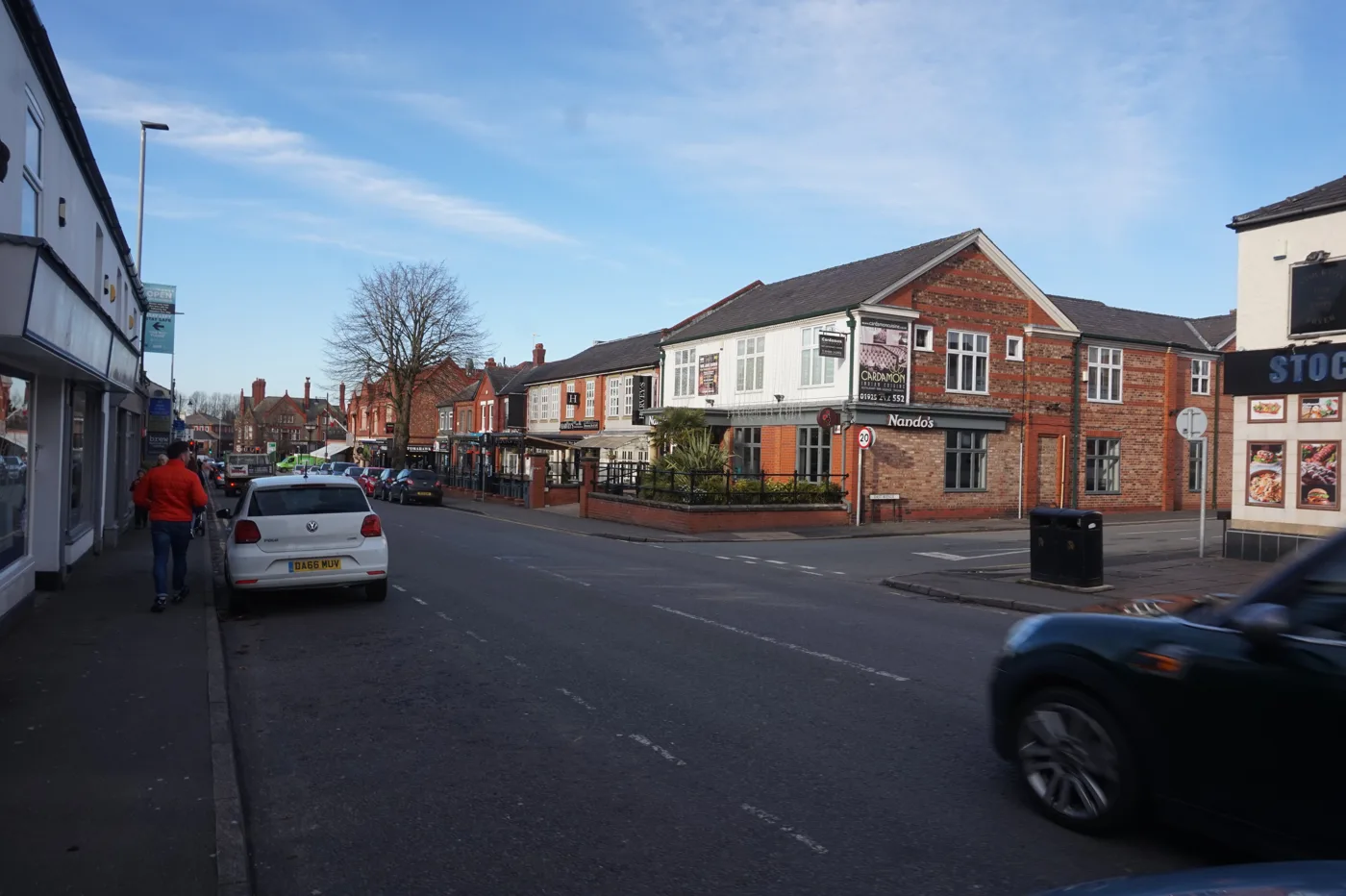 London Road, Stockton Heath, the village's main street of restaurants and bars